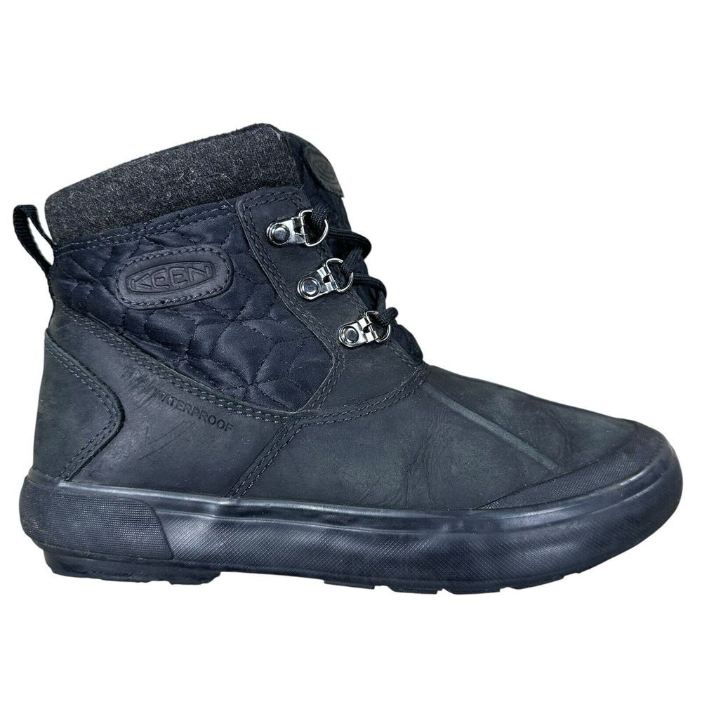KEEN Women's 7 US Black Waterproof Duck Boots Insulated Winter Warm